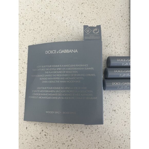 3 X Dolce & Gabbana Light Blue Pour Homme EDT Men’s Cologne Sample 0.02 oz Trave - Picture 2 of 2